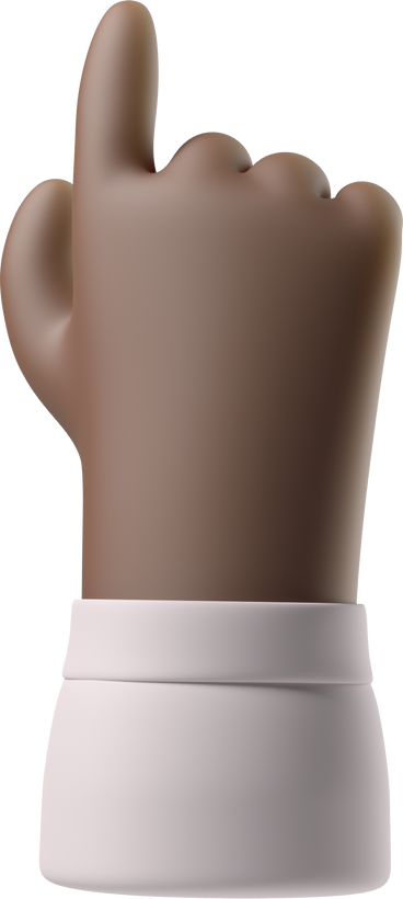 Вид сзади руки с черной кожей, указывающей вверх в PNG, SVG