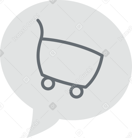 Речевой пузырь с корзиной для покупок в PNG, SVG