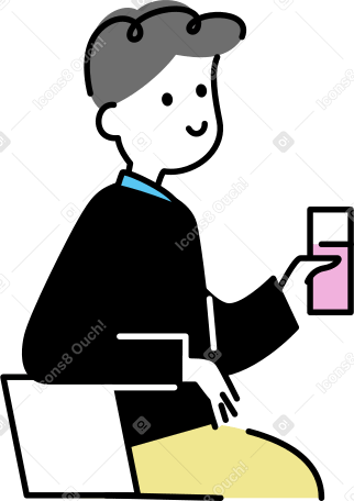 man with a glass PNG, SVG