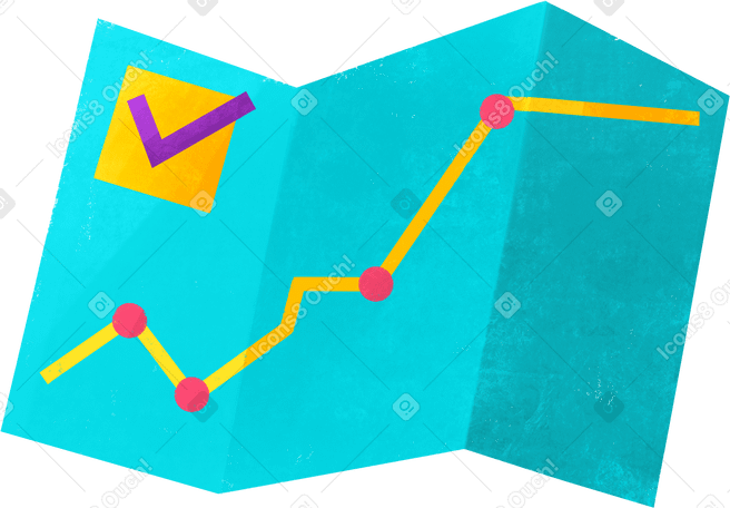 economic growth chart on a sheet of paper PNG、SVG