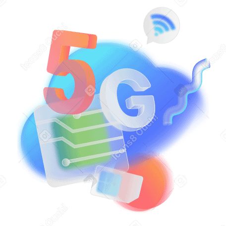 Five G technology PNG, SVG