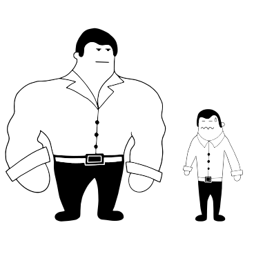 Strong employee and weak employee PNG, SVG