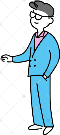 Молодой человек в очках и деловом костюме в PNG, SVG