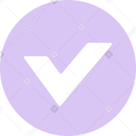 big circle with check mark Illustration in PNG, SVG