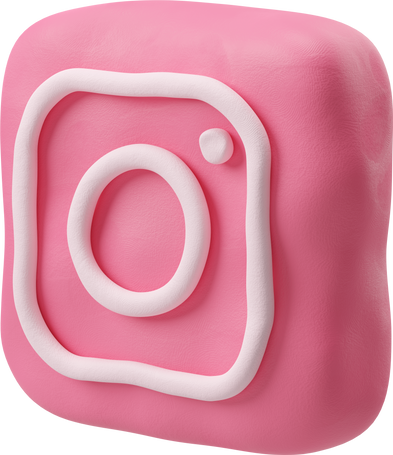 3D Three-quarter view of a square pink instagram logo PNG, SVG