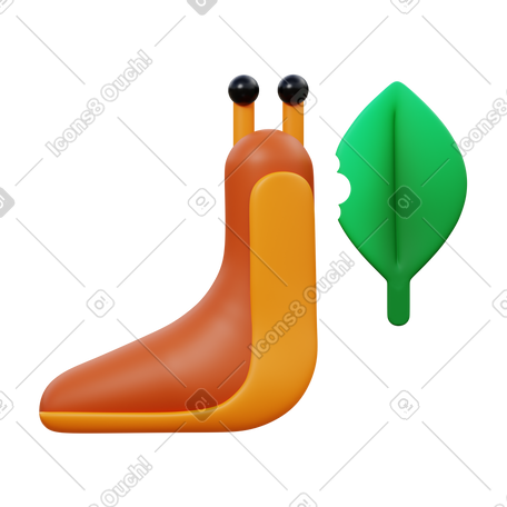 3D slug eating PNG, SVG