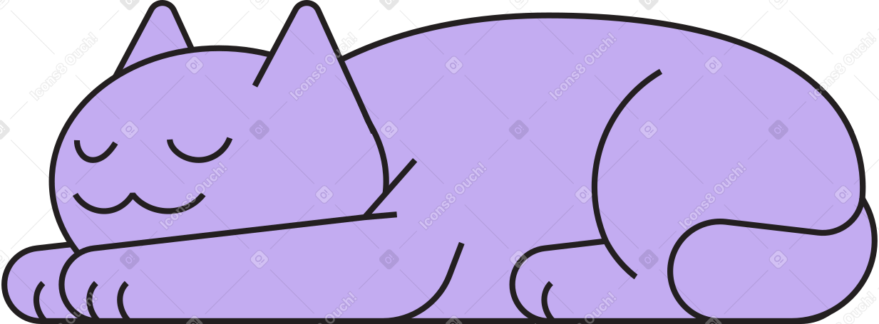 the cat is sleeping PNG, SVG