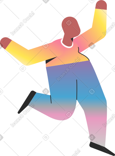 Chubby old person jumping PNG, SVG