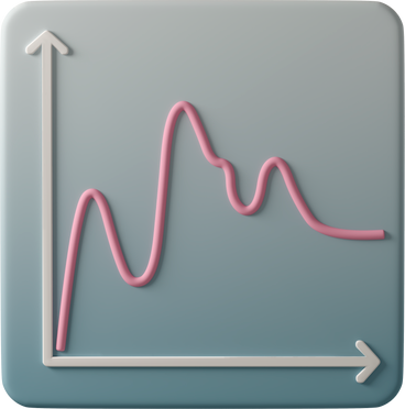 curved line chart on pale blue square PNG, SVG