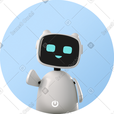 Robot waving its hand в PNG, SVG