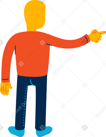 後ろ向きの男 のpngとsvgでのイラスト