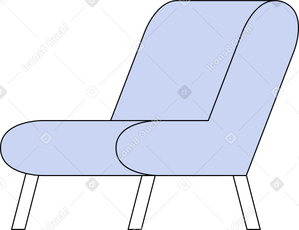 soft chair with side divided PNG, SVG