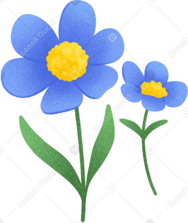 blue flowers PNG, SVG