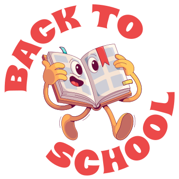 Schriftzug „zurück zur schule“ mit buchtext PNG, SVG
