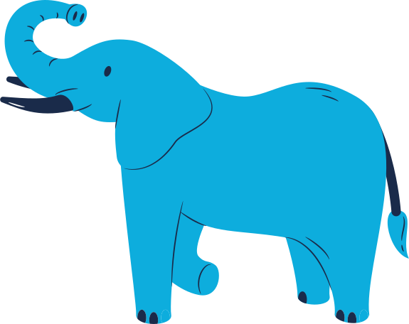 elephant standing Illustration in PNG, SVG