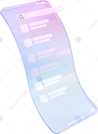 3D long flexible screen with empty fields PNG, SVG