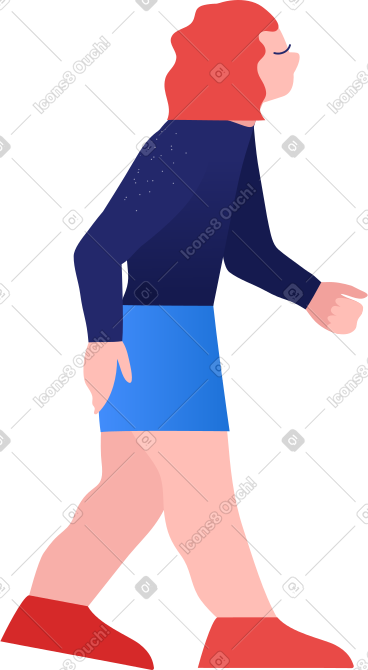 女孩走 PNG, SVG