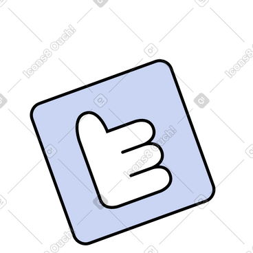 Thumbs up square icon动态插图，格式有GIF、Lottie (JSON)、AE