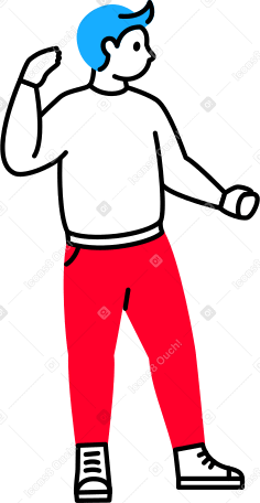 man standing sideways in a dance pose Illustration in PNG, SVG