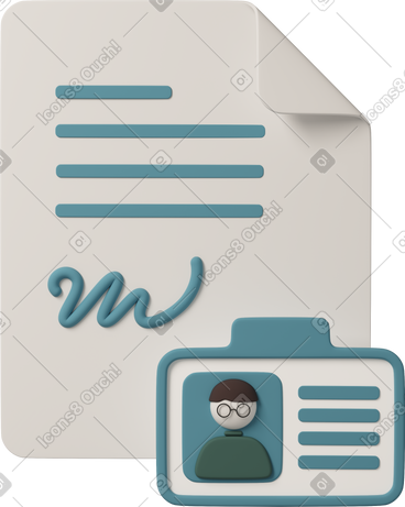 Document with id badge PNG, SVG