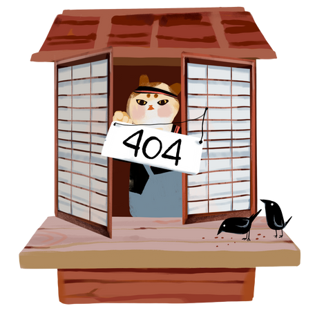 Cat putting up a 404 error sign Illustration in PNG, SVG