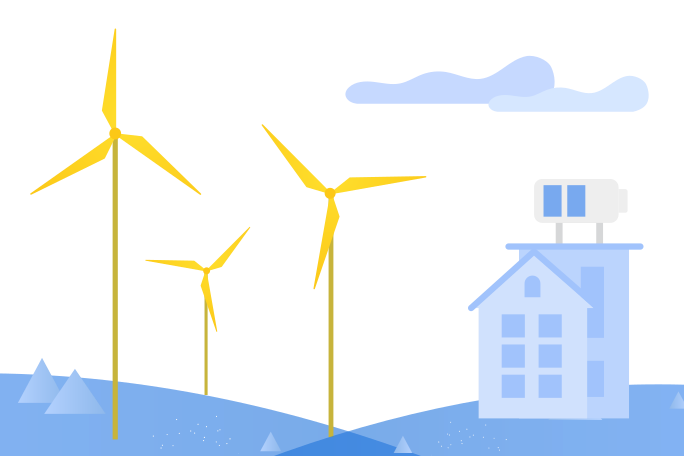 Wind turbines Illustration in PNG, SVG