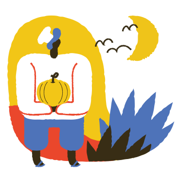 Cook holding a pumpkin in hands PNG, SVG