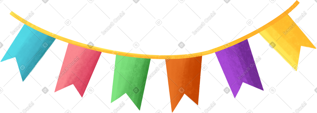 holiday colored flags PNG, SVG