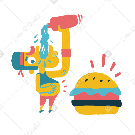 Glutton Illustration in PNG, SVG