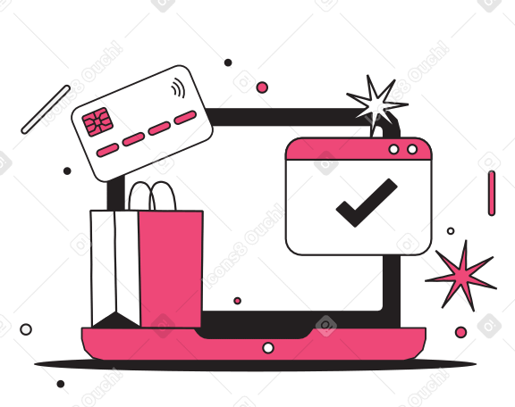 Payment processed for goods  Illustration in PNG, SVG