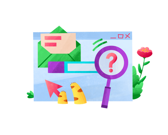 Searching information on the internet Illustration in PNG, SVG