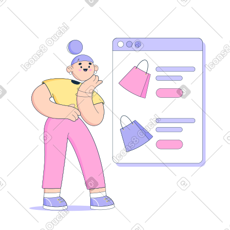 女人决定在网上商店买什么 PNG, SVG