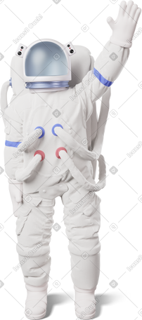 3D astronaut waving PNG, SVG