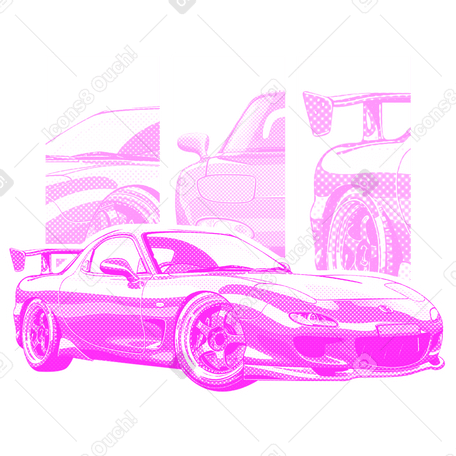 Винтажный автомобильный постер mazda rx в PNG, SVG