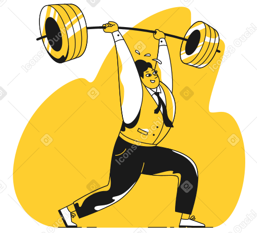 Man in a vest lifting a barbell PNG, SVG