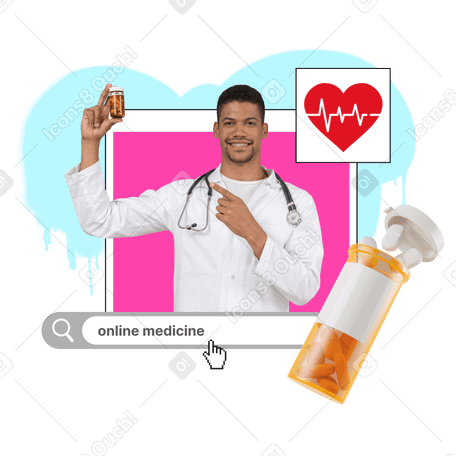 Online medicine and online doctor's appointment PNG, SVG