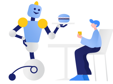 Robot waiter PNG, SVG