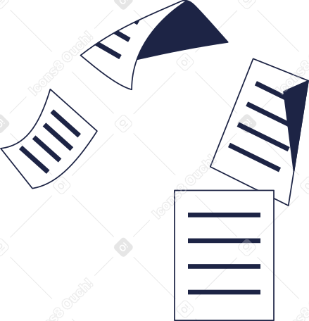 летающие листы документов в PNG, SVG