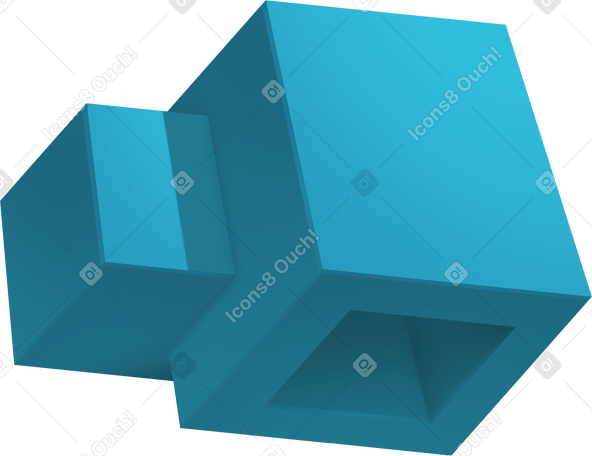 blue floating cubes PNG、SVG