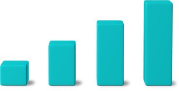 growing turquoise bar chart PNG, SVG