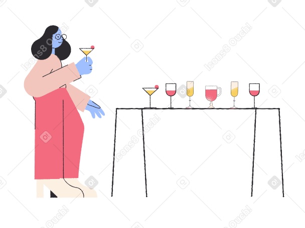 Cocktail party Illustration in PNG, SVG