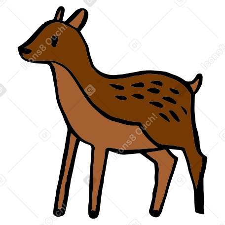 female deer Illustration in PNG, SVG