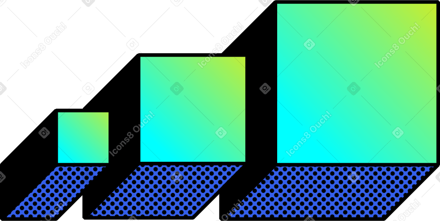 three cubes PNG, SVG