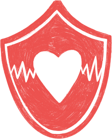 red shield with a heart PNG, SVG