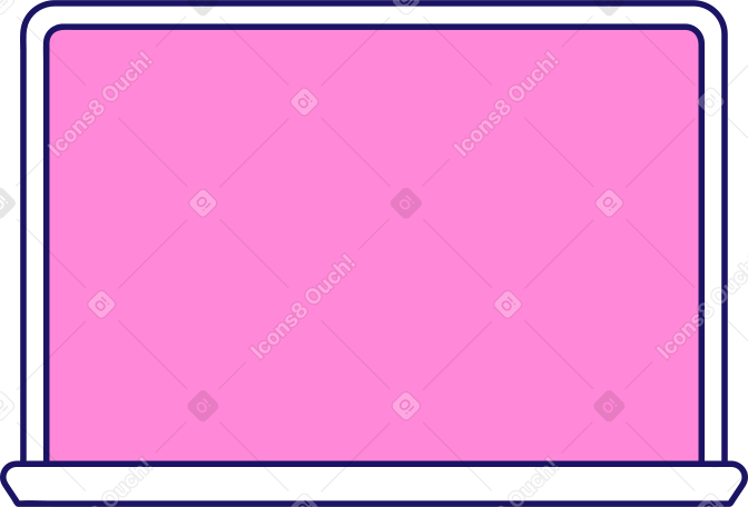 Open White Laptop With Pink Screen Illustration In Png Svg 8208