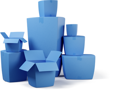 Pile of blue boxes PNG, SVG
