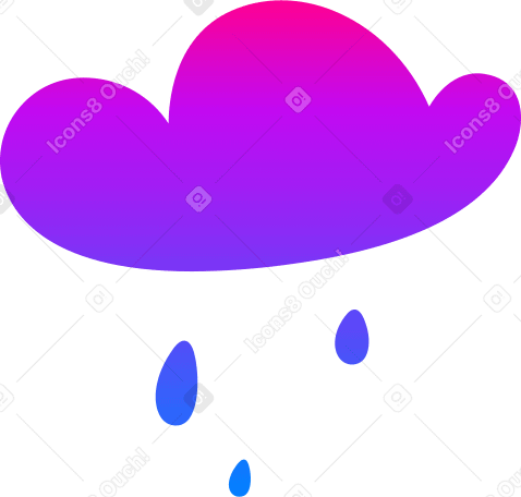 Nuvola con gocce PNG, SVG