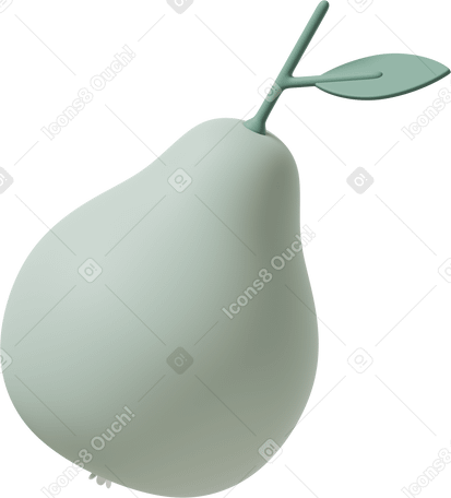 3D green pear  Illustration in PNG, SVG