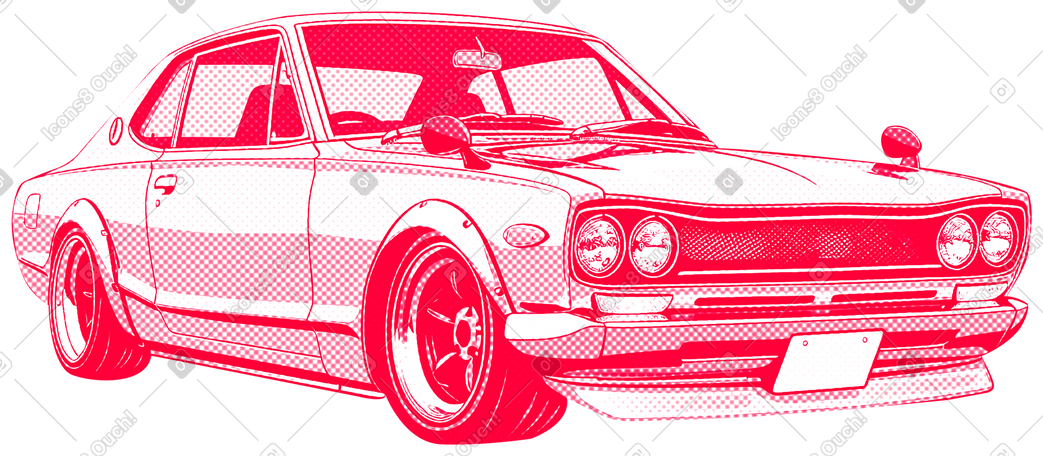 nissan skyline kgc front view PNG, SVG