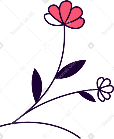 painted flower PNG, SVG